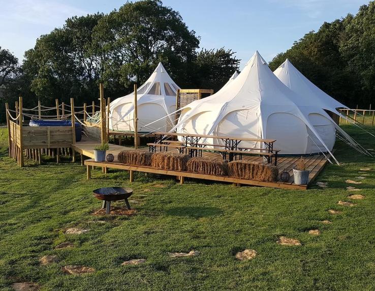 The lotus belle tents at Campfires & Stars, a glamping site in the Cotswolds, Oxfordshire